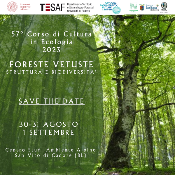 Save the date Corso di cultura in Ecologia 2023